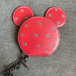 Red Minnie Mouse Coach Coin Case